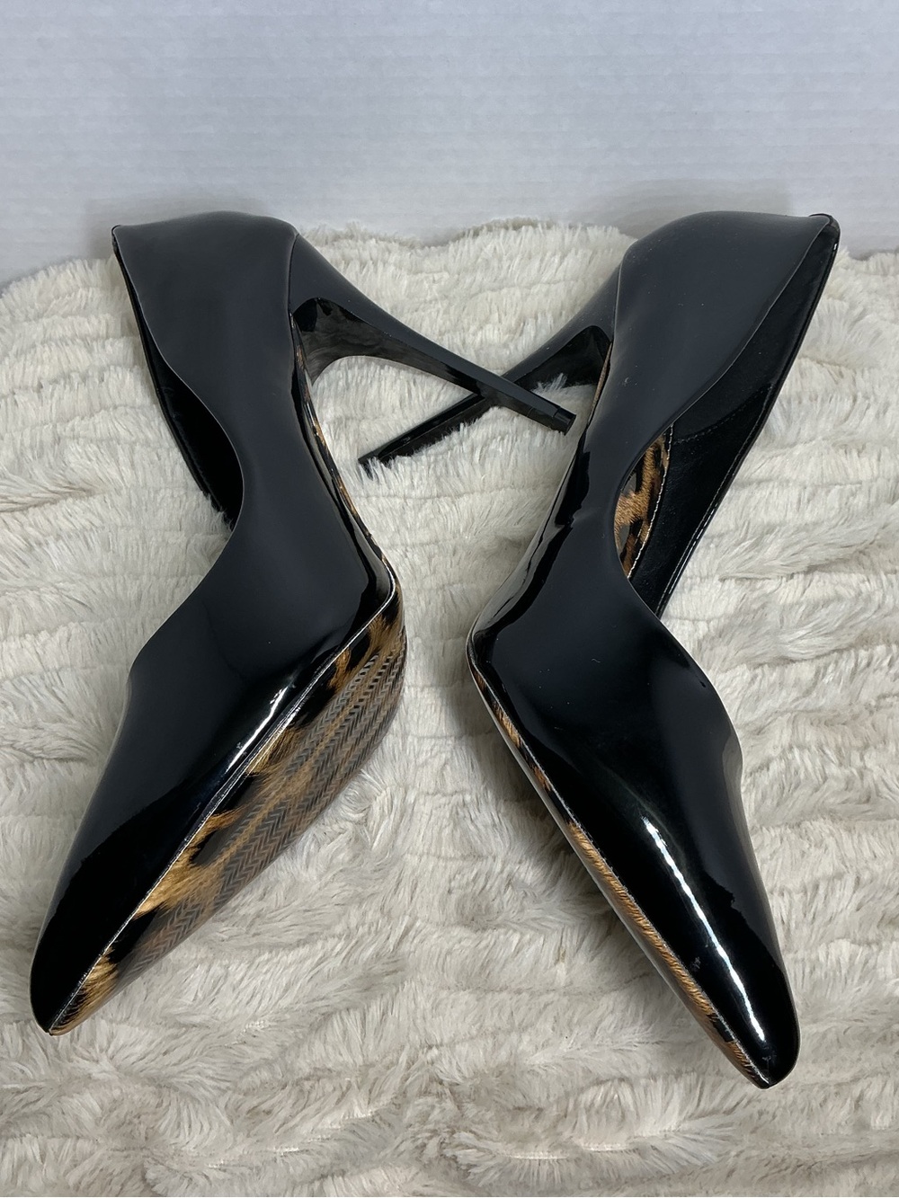 Azalea Wang Black Leopard Print Pointed Toe Stiletto Pumps Women’s Size 9 NWOB - Picture 14 of 16
